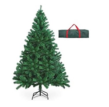 Árbol de Navidad Artificial Árbol Navideña 182 cm 800 Ramas Material PVC Natural Verde con Soporte en Metal